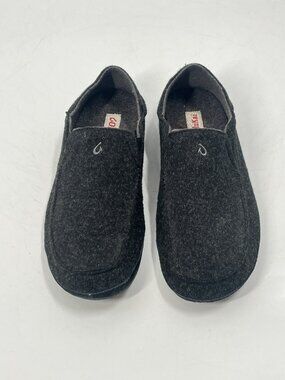 Olukai Moloa Hulu Slipper Gray Felt Slip On Wool Blend Loafers Sz 12